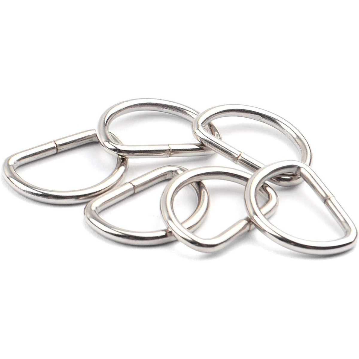 100pcs 3/5 inch Metal D Ring Buckles D-Ring Loop for Handbag Purse Clothes DIY Accessories
