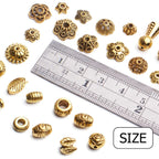 Bead Caps,100g(150~250 pcs) Alloy Golden Spacer Bead Hollow Flower Bead Caps for Jewelry Making Bracelet Necklace Earrings