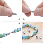 50pcs Brass Screw Clasps Barrel Clasps Cord End Caps Jewelry End Tips for Bracelet Necklace Making,Silver