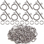20 Sets Butterfly Bracelet Toggle Clasps T-Bar End Tibetan Closure Filled Fastener Hook Toggle Connectors for DIY Necklace Jewelry Craft Making, 2 Colors