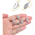 30 Pieces Filigree Box Necklace Clasps Stainless Steel Oval Fish Hook Clasp Jewelry Slide Clasps Bracelet Connectors for DIY Jewelry Making Birthday Party Gift