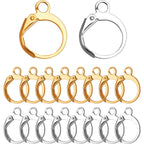 Hypoallergenic Earring Hooks, 120 Pieces Brass Lever Back Earring Round French Hook Ear Wire with Open Loop for Earring Designs Jewelry Making - 4 Colors