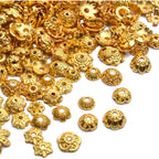 100g Mixed Metal Flower Caps Ends Tibetan Silver Spacer Loose Beads for Jewelry Making