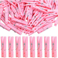 100 Piece Pink Plastic Photo Clips Small Laundry Clothespins Clips Decorative Craft Paper Clips for String Fairy Lights Picture Home Office Decor, 34 x 5 x 8.5 mm