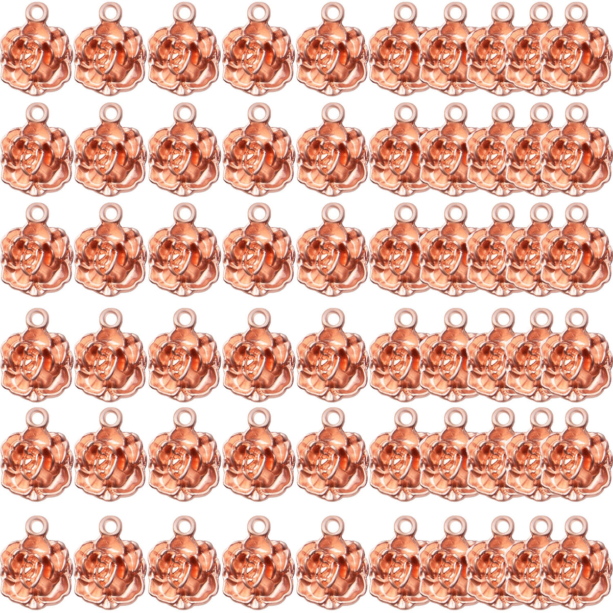 60pcs Rose Pendant Charm Tibetan Alloy Rose Flower Charms Pendants Flower Bead Charms DIY Earrings Bracelet Necklace Jewelry Making for Birthday Valentine's Gifts,4 Colors