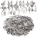 100g Craft Supplies Antique Silver Snake & Lizard Charms Alloy Mixed Style Animal Charms for Bracelet & Necklace Jewelry Making Accessories