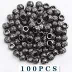 100 Pieces Gun Black Rondelle Spacer Beads - European Large Hole Tube Column Loose Charm Beads - Accessories for DIY Bracelet Necklace Earrings Jewelry Making