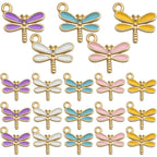30pcs Dragonfly Charms Enamel Colorful Dragonfly Pendants Insect Charm Pendant for DIY Bracelet Earrings Jewelry Making