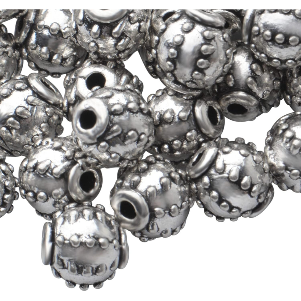 Round Spacer Beads, 100pcs Antique Silver Alloy Tibetan Spacers Loose Beads Charm Beads for Necklace Bracelet DIY Jewelry Making