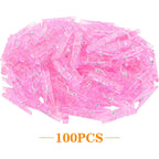 100 Pieces Clear Plastic Clothespins Mini Transparent Craft Clips Pictures Paper Peg Pins for Hanging Photos String Fairy Lights Wedding Party Decor, Pink