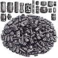 100 Gram Mixed Styles Column Spacer Beads Alloy Barrel Tube Bar Shape Loose Charm Beads Accessories for DIY Bracelet Jewelry Making Craft Decor, Gun Black