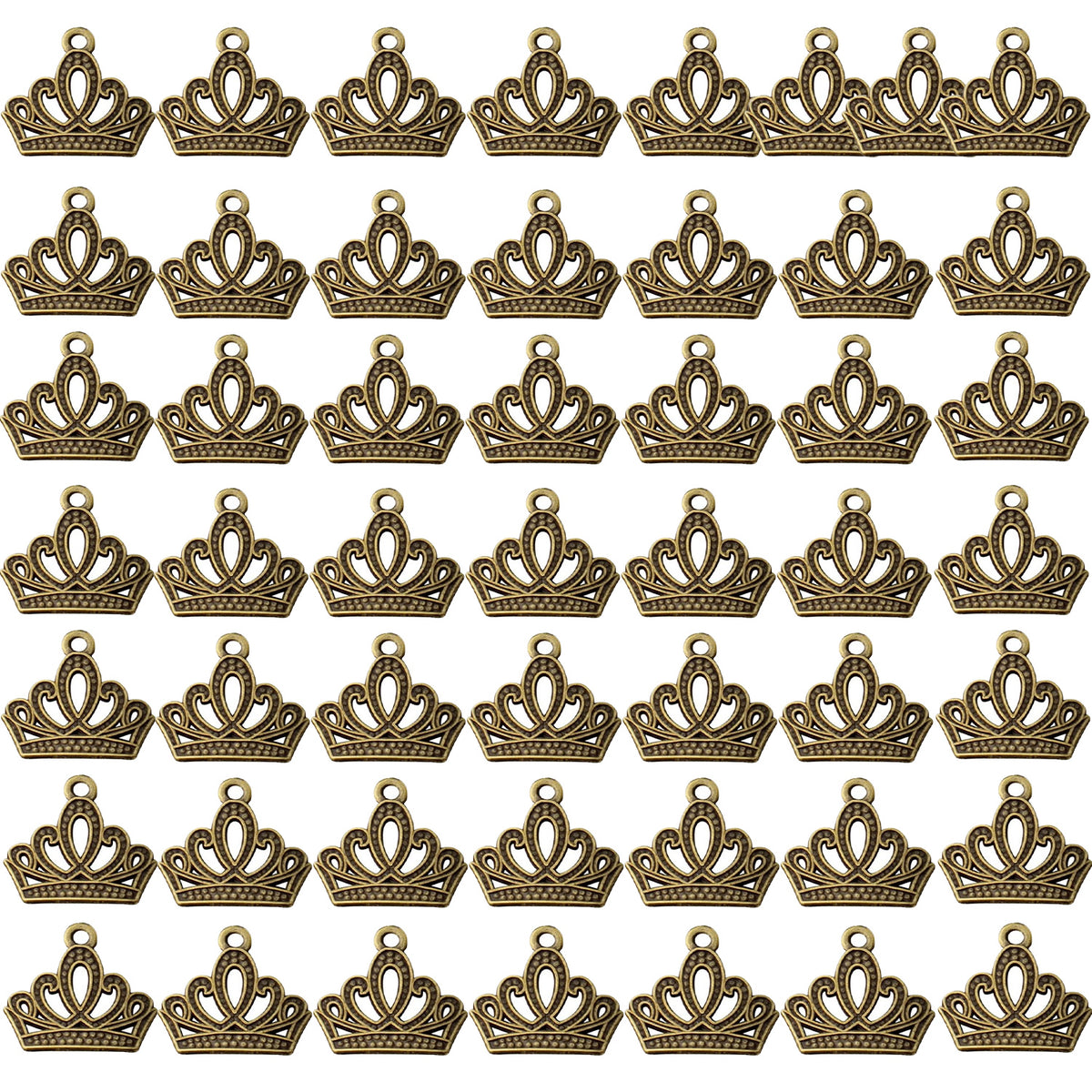 50pcs Crown Charms Pendants Alloy Vintage Charms King Crown Charm Jewelry Charms Pendant for DIY Necklace Bracelet Jewelry Crafts Making Accessories,5 Colors