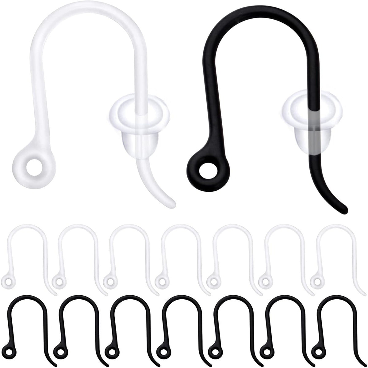 100pcs 2 Colors Resin Earring Hooks Non-Allergenic Ear Wire Hook Earrings with 100pcs Clear Bullet Earring Safety Backs for Women DIY Jewelry Making Supplies