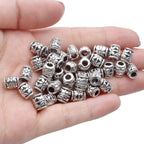 100pcs Antique Silver Bead Spacer Alloy Tube Beads Tibetan Spacers Large Hole Loose Beads Jewelry Spacer Charms for DIY Jewelry Making