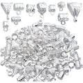 100g (About 120-170pcs) Mixed Bright Silver Bail Beads,Spacer Bead,Bail Tube Beads,Bracelet Charms,Necklace Pendants for Jewelry and Craft Making