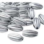 100pcs Antique Silver Oval Rice Shape Bead Spacers Tibetan Beads Jewelry Beads Spacer Bead Charms with A Box for DIY Bracelet Necklace Jewelry Making