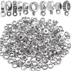 100g (About 100-150pcs) Tibetan Silver Bail Beads Jewelry Connector Bails Beads for Necklace Bracelet Jewelry Making,5 Styles