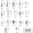 68pcs Tibetan Silver Pendants Wine Bottle Glass Opener Grape Wine Charms Accessories Jewelry Findings for DIY Necklace Bracelet