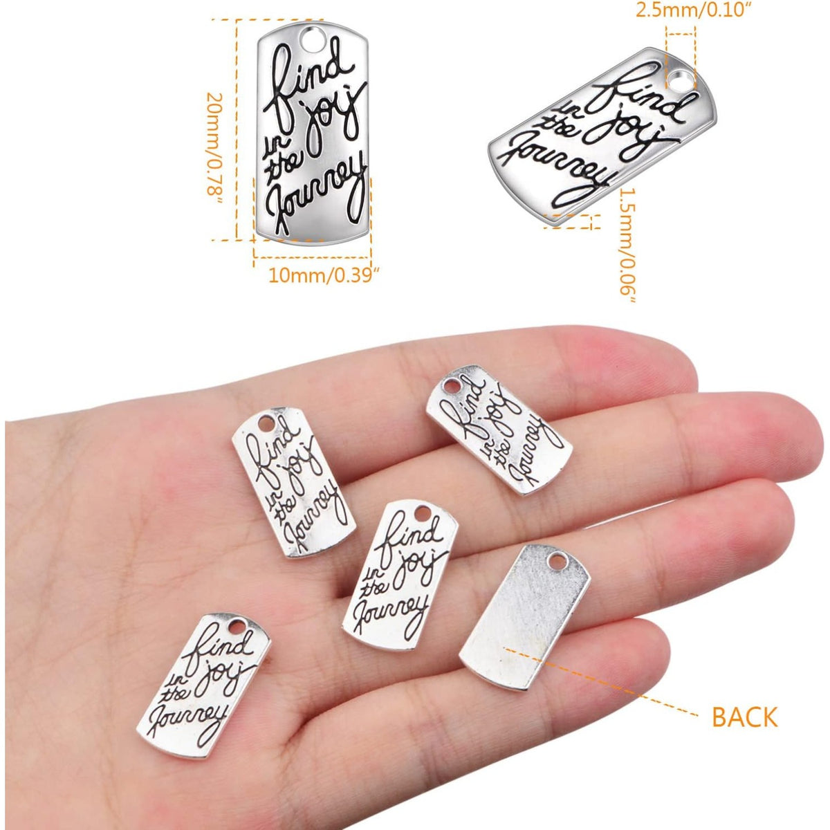 50 Pieces Antique Silver Inspirational Word Charms Alloy Engraved Motivational Words Message Pendants Charms for DIY Necklace Earrings Keychains Jewelry Making