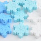 15pcs Snowflake Beads Silicone Focal Beads Christmas Snowflake Shaped Rubber Bead Winter Xmas Loose Beads for Beadable Pen DIY Keychain Bracelet Crafts Jewelry Making, 3 Colors