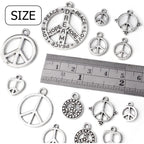 100g Antique Silver Peace Symbol Charms Alloy Peace Sign Charm Jewelry Pendant Charms for Necklace Bracelet DIY Jewelry Making Crafts Supplies