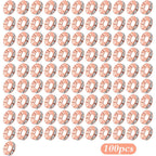 100pcs 10 mm Rhinestone Rondelle Spacer Beads Large Hole Round Crystal Loose Beads Craft Supplies for DIY European Bracelet Jewelry Making Decor, Rose Golden