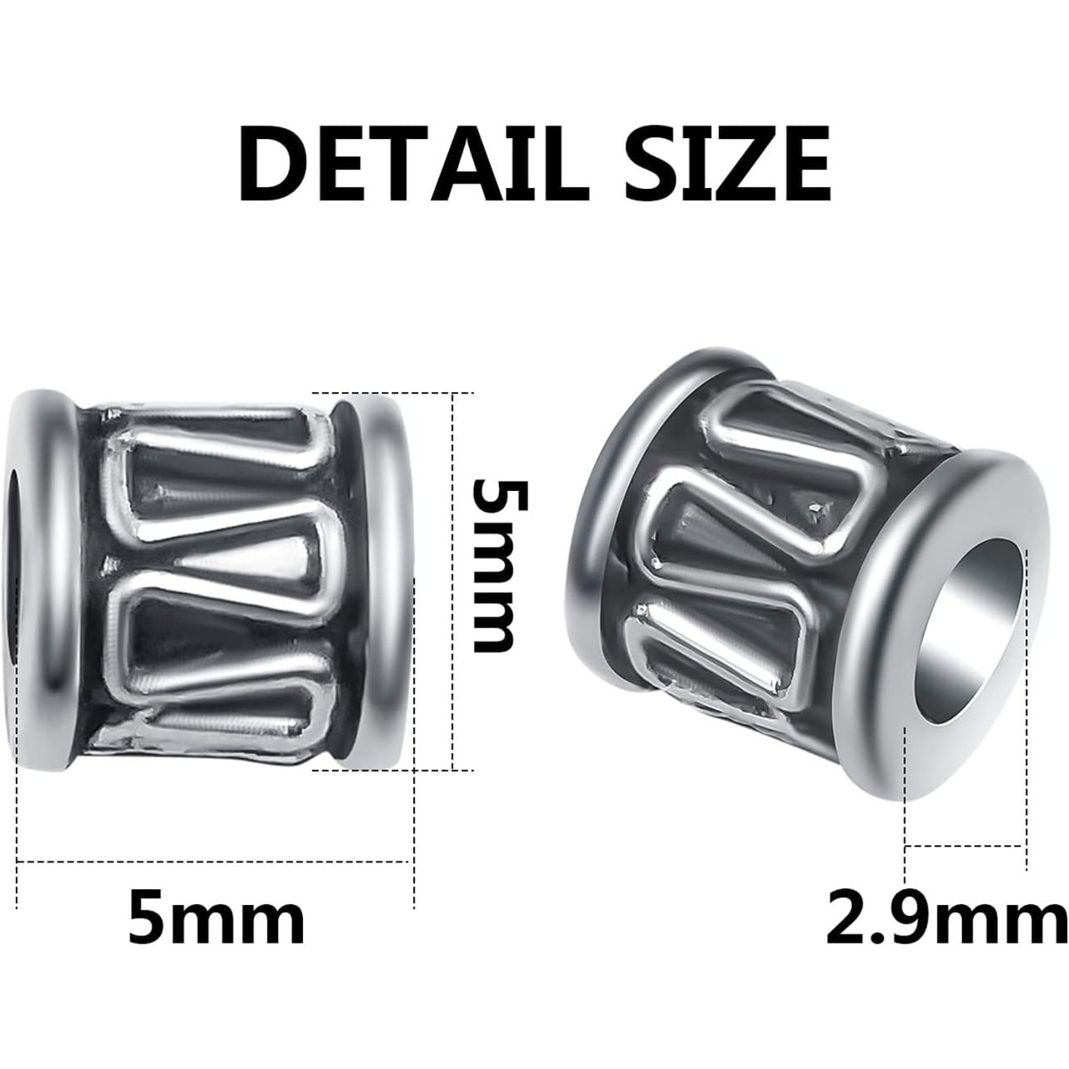 200pcs Antique Gold Tube Spacers Beads Alloy Barrel Bead Spacers Loose Spacer Bead Charm Beads for Jewelry DIY Bracelet Necklace Making Accessory