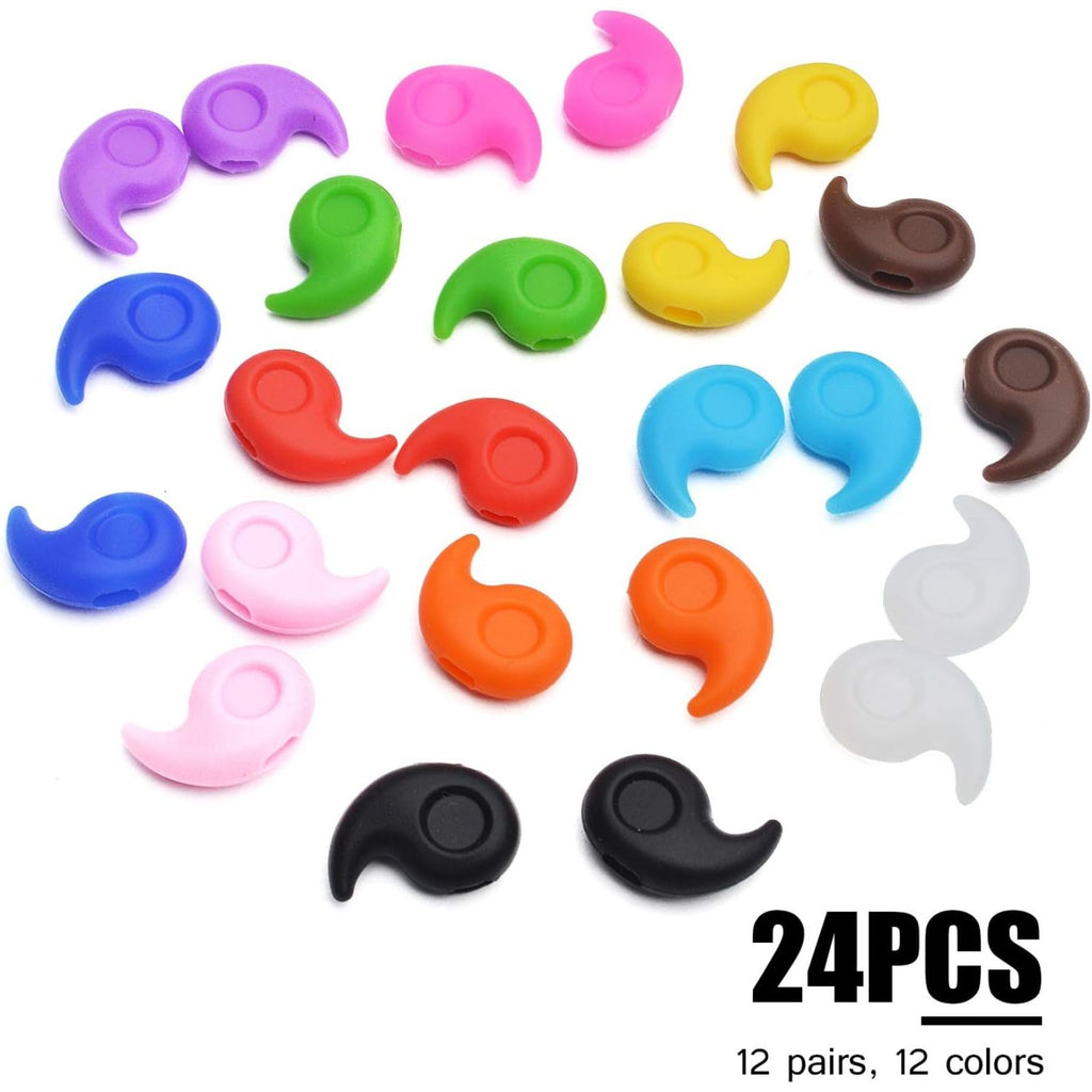 12 Pairs Silicone Eyeglasses Retainers Eyeglasses Ear Hook Anti-slip Eyeglasses Holder Glasses Ear Hook Grip for Kids Adults Eyeglasses