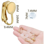 20pcs Clip-on Earring Converters Brass Round Flat Back Tray Earring Clips Components with Silicon Earring Pads for DIY Earrings Design Jewelry Making Findings, Gold and Silver