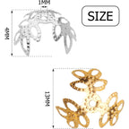 200pcs Metal Flower Filigree Bead Caps Spacer Caps for Bracelet Earring Jewelry Crafts Making