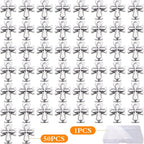 50pcs Antique Silver Cross Spacer Beads Tibetan Alloy Cross Crucifix Charm Beads with A Box Craft Supplies for DIY Jewelry Bracelet Jewelry Making, 13 mm × 11 mm