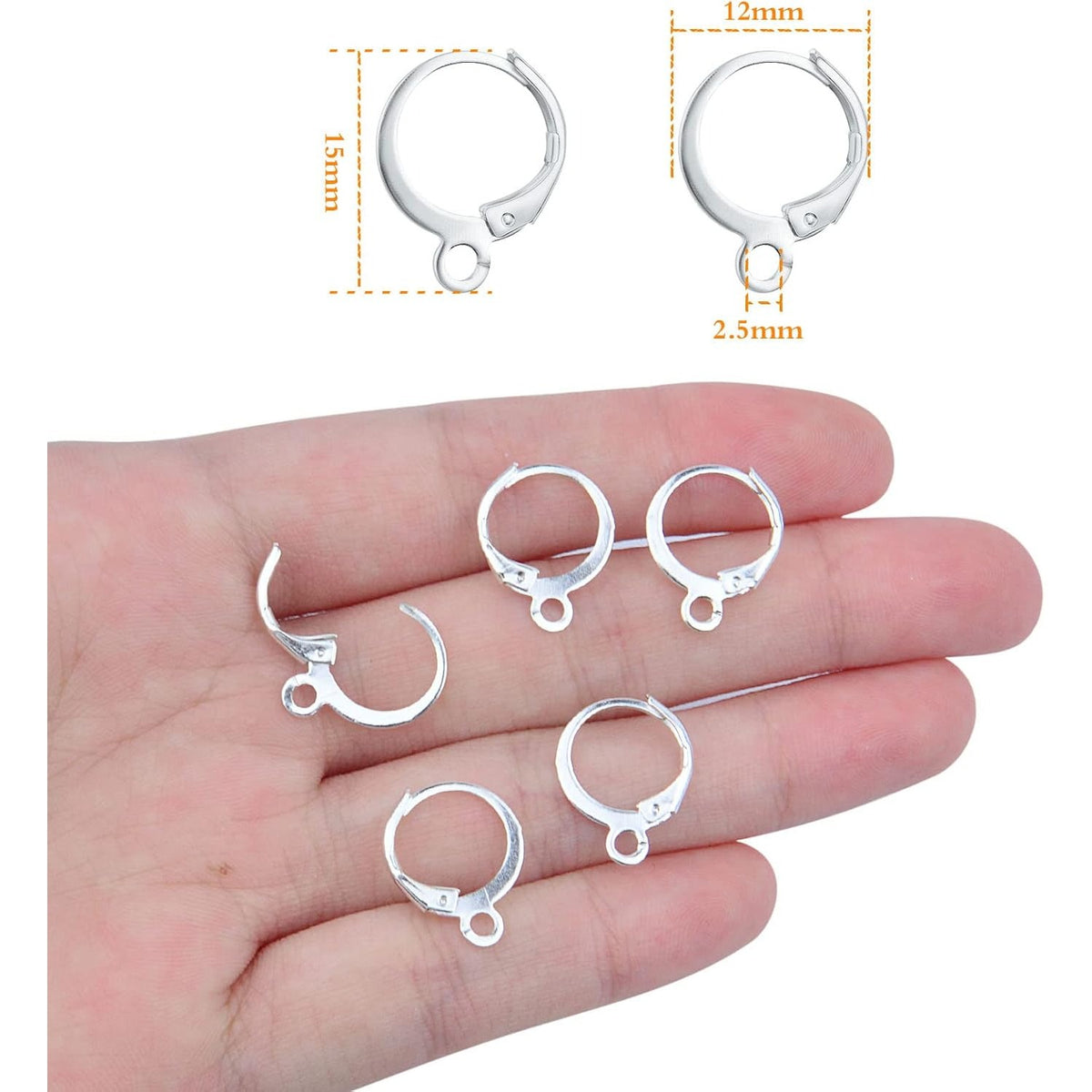 Hypoallergenic Earring Hooks, 120 Pieces Brass Lever Back Earring Round French Hook Ear Wire with Open Loop for Earring Designs Jewelry Making - 4 Colors
