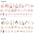 Enamel Charms,31pcs Pink Enamel Charms Flower Starfish Butterfly Cat Conch Jewelry Finding for DIY Necklace Bracelet Keychain