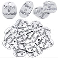 Inspirational Words Charm, 30pcs Inspirational Message Pendant believe in yourself Charms Beads Craft Supplies for Jewelry Making