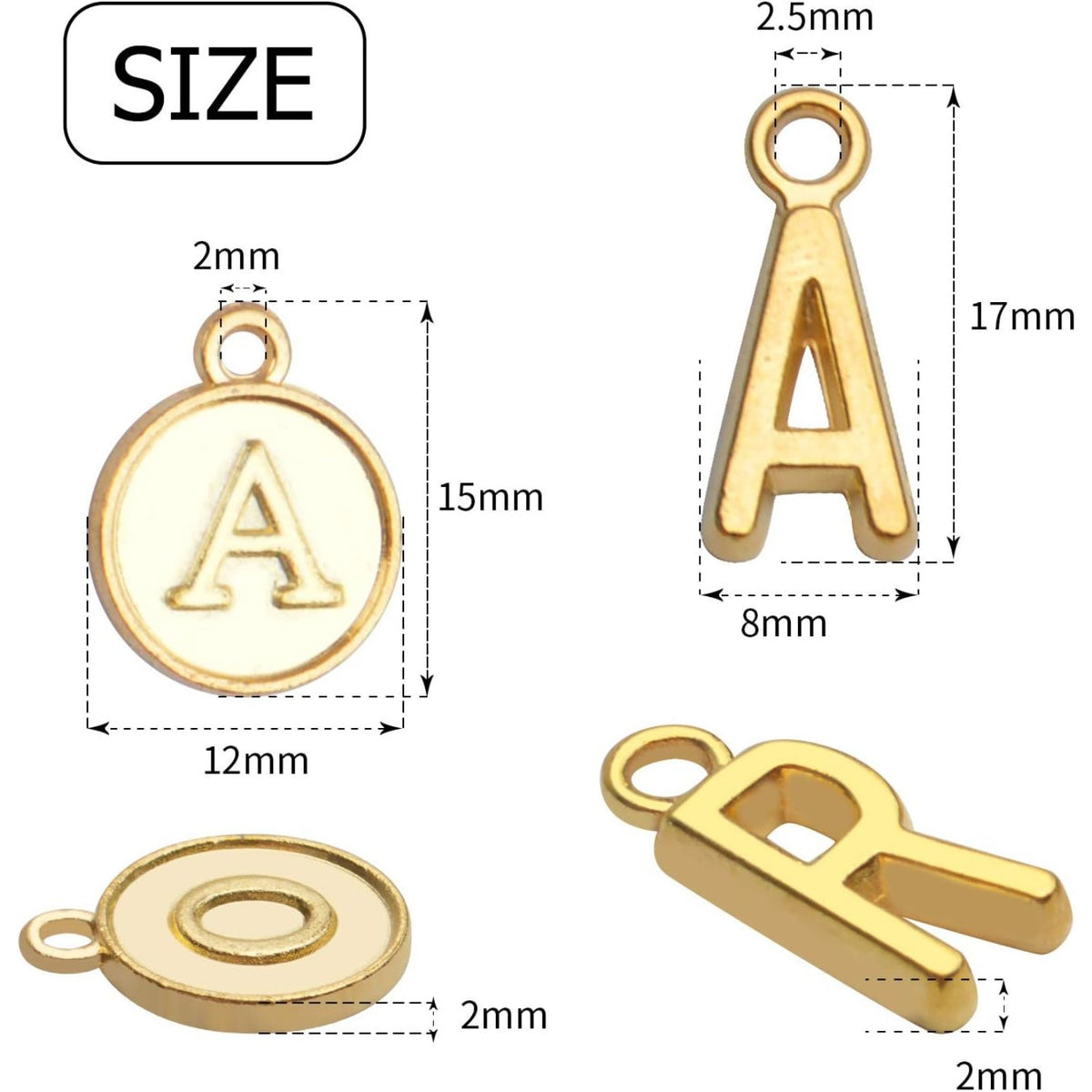 Letter Charms,156pcs (6 Sets) Silver Golden Antique Bronze Alphabet Pendants Charms Round Letter A-Z Charms for Necklace Bracelet Jewelry Making DIY Crafting