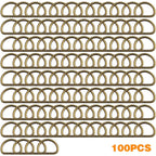 100pcs Metal Semi-Circular D Rings Heavy Duty Half Round D-shaped Rings Loop Buckle Hardware Accessories for DIY Clothing Backpack Belt Sewing Craft Projects, Bronze