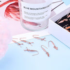 Stainless Steel Earring Hooks, 30pcs Pendant Clasp Earring Hooks Ear Wire Buckle Fish Hooks Dangle Earrings Connectors for Women Girls DIY Jewelry Making Supplies, Rose Gold