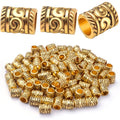 100pcs Antique Gold Large Hole Spacer Beads Tibetan Alloy Barrel Column Beads Hollow Tube Beads for European Bracelet Necklace DIY Jewelry Making Accessories, Hole: 5 mm