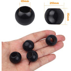 50pcs 20mm Black Wooden Beads Round Wood Beads Natural Wood Macrame Loose Beads with 10mm Large Hole for DIY Crafts Jewelry Making Garland Home Wall Hanging Decoration