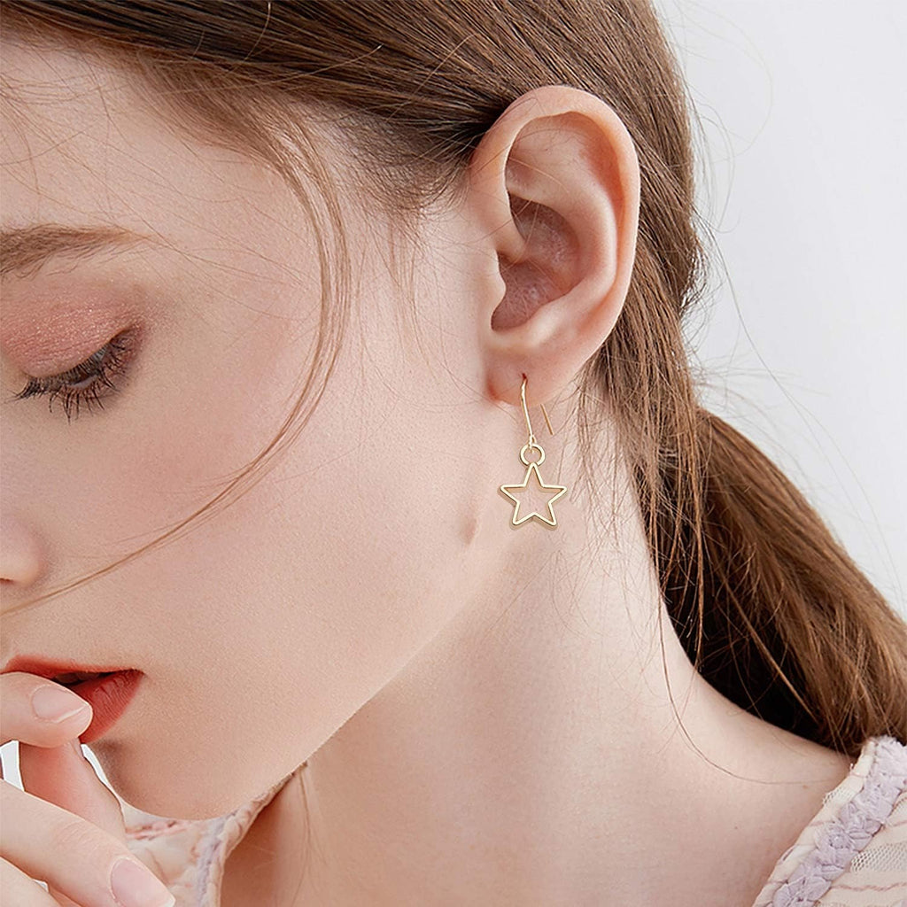 60pcs Mini Star Shaped Charms European Style Charm Hollow Star Charm Jewelry Charms Pendants for DIY Necklaces Bracelets Jewelry Accessories, 6 colors
