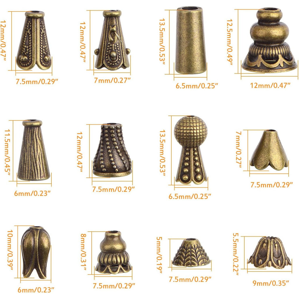 100 Gram Assorted Styles Column Spacer Beads Tibetan Alloy Barrel Tube Loose Spacer Beads Craft Supplies for DIY Bracelet Necklace Jewelry Craft Making, Antique Bronze