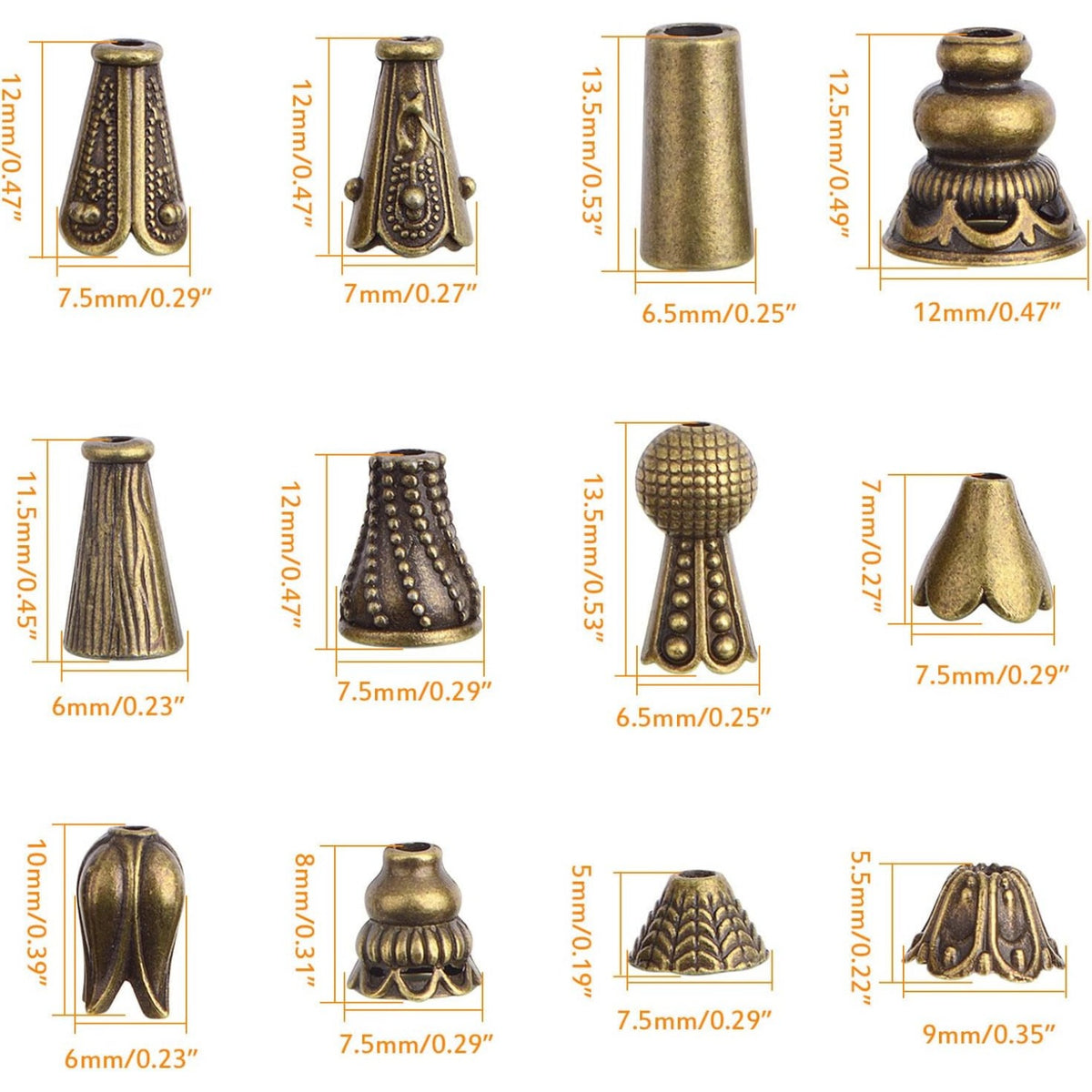 100 Gram Assorted Styles Column Spacer Beads Tibetan Alloy Barrel Tube Loose Spacer Beads Craft Supplies for DIY Bracelet Necklace Jewelry Craft Making, Antique Bronze