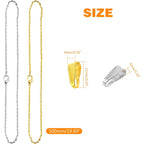 20pcs 50 cm Metal Necklace Extender Chains Links with Lobster Claw Clasps and 20pcs Pinch Clip Clasps Pendant Clasps Connectors for DIY Jewelry Making Supplies, 2 Colors