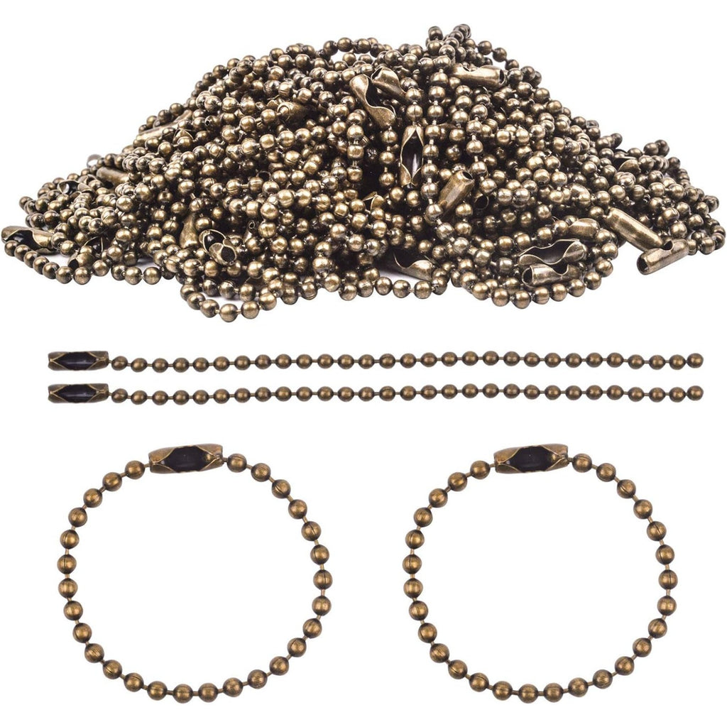 150pcs 100mm Long Bead Connector Clasp 2.4 mm Diameter Ball Bead Chains Keychain Tag Key Rings