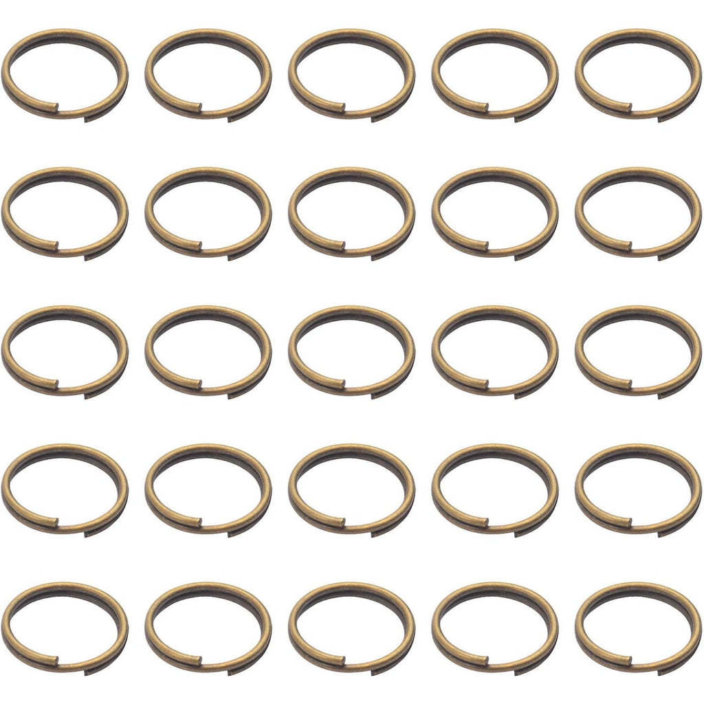 200 Pieces Small Bronze Key Chain Rings Split Ring Key Chains for Keys Organization,10mm Diameter
