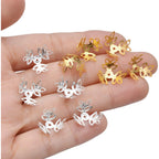 200pcs Metal Flower Filigree Bead Caps Spacer Caps for Bracelet Earring Jewelry Crafts Making