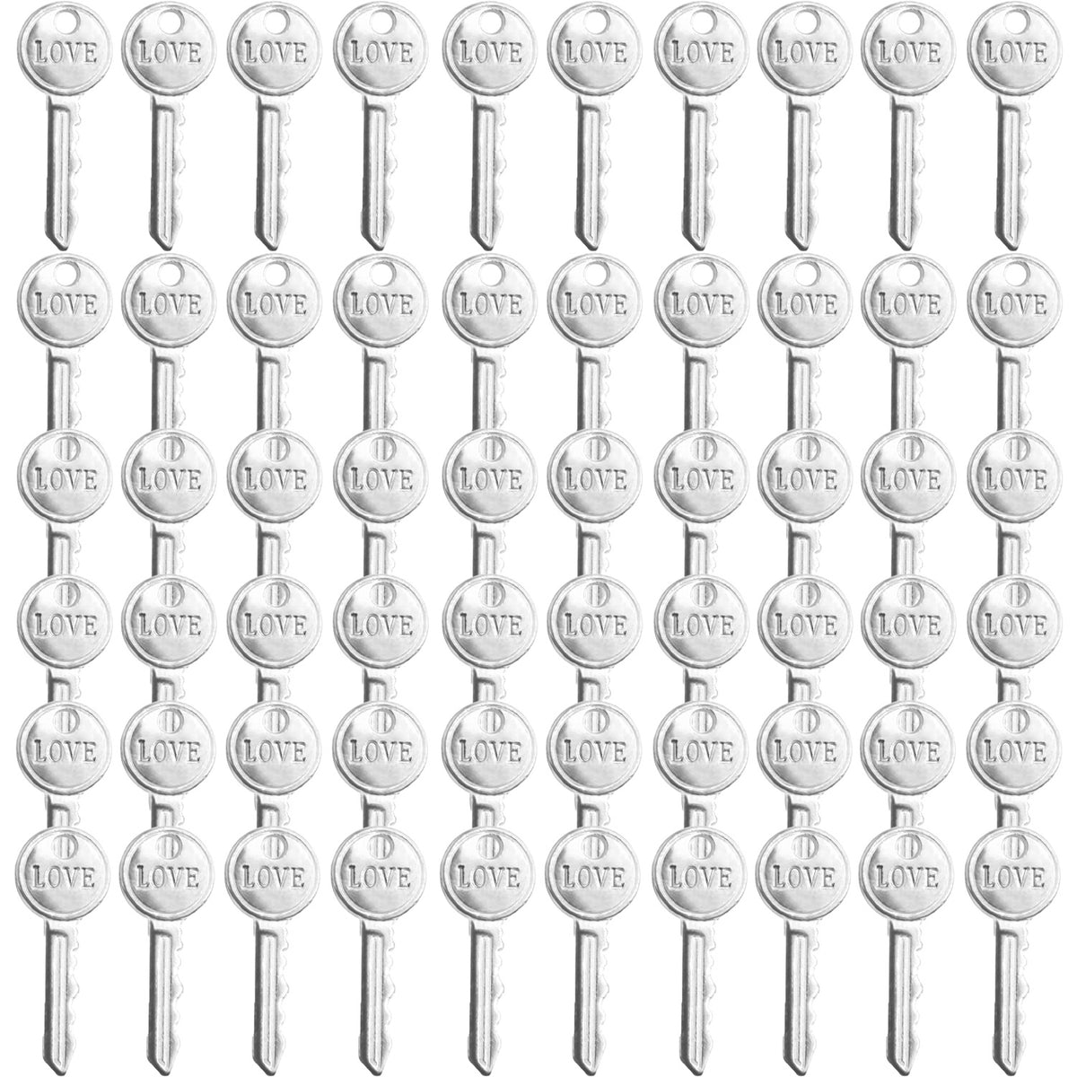 60 Pieces Vintage Key Pendant Charms Mini Alloy Key Pendants Craft Supplies for DIY Bracelet Necklace Keychains Jewelry Making Party Decoration, 2 Colors