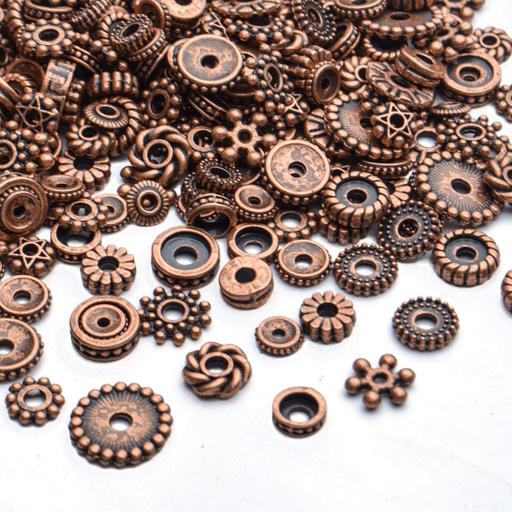 100g Mixed Metal Flower Caps Ends Tibetan Silver Spacer Loose Beads for Jewelry Making