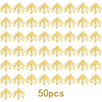 50pcs 24K Golden Plated Filigree Flower Bead Caps Brass Bell Shape Hollow Flower Spacer Bead Caps Accessories for DIY Necklace Earrings Stone Jewelry Making Supplies