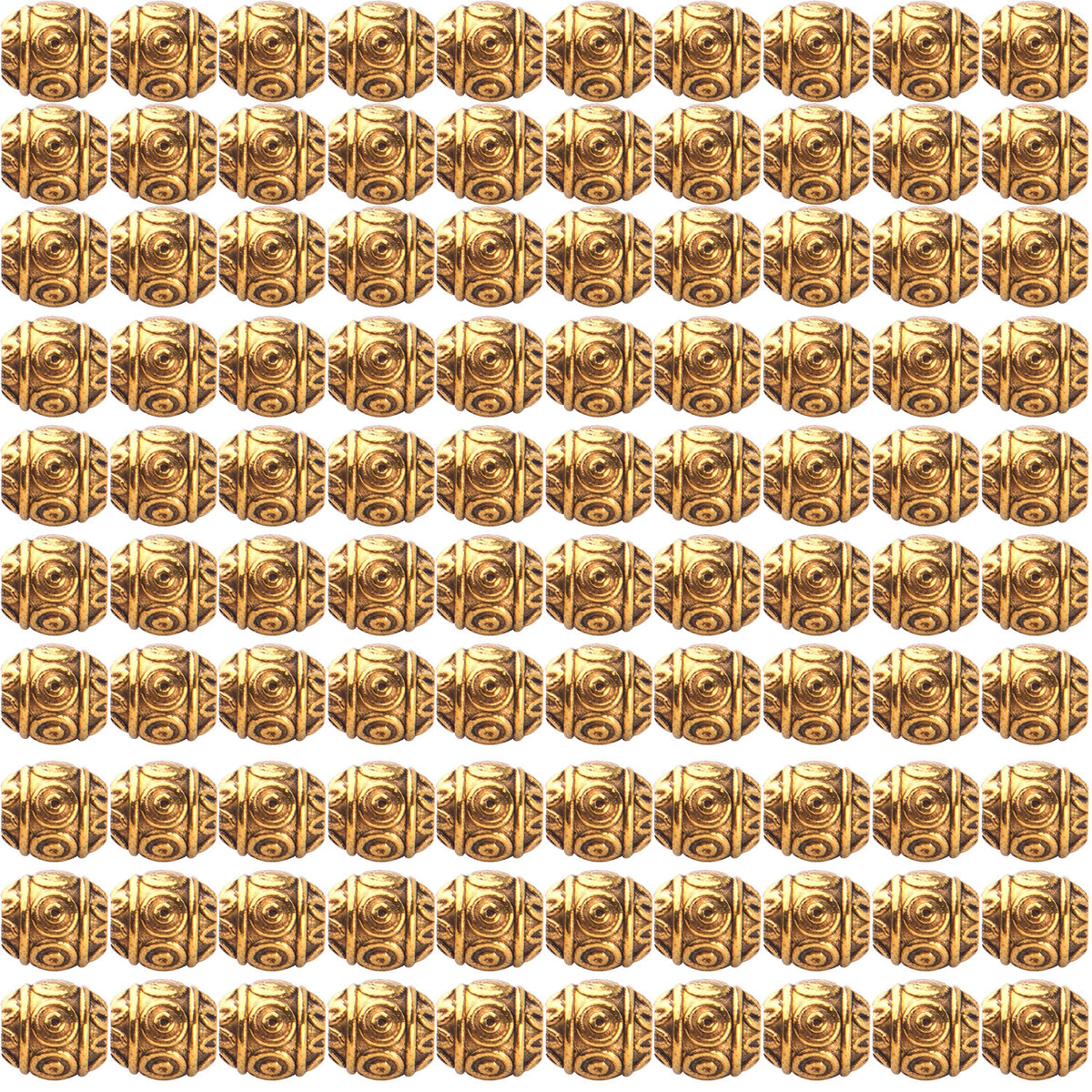 100pcs Barrel Spacer Beads Alloy Tibetan Beads Spacers Flower Spacer Bead Loose Beads Spacer Charm Beads for Jewelry DIY Bracelet Making and Crafting Accessory